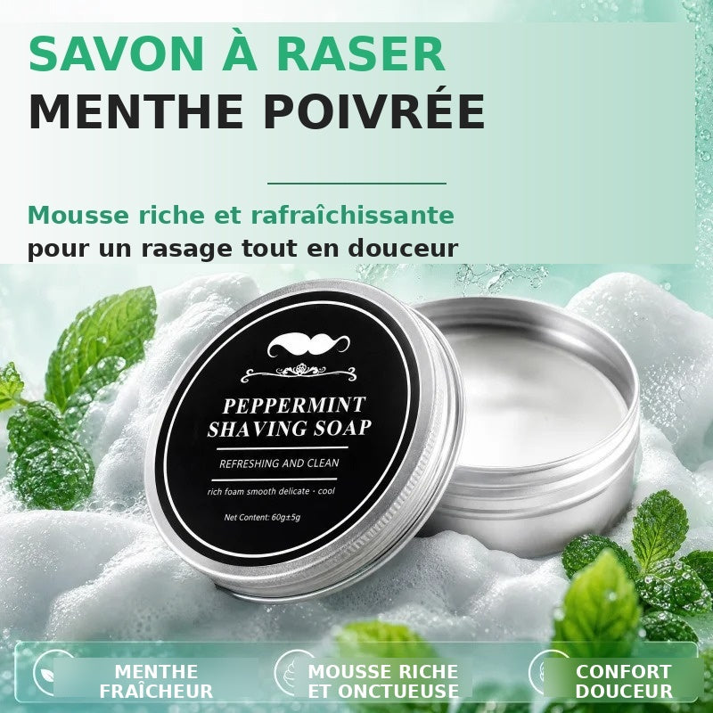 mcjboutique Savon à Raser Artisanal Menthe Poivrée vue de face