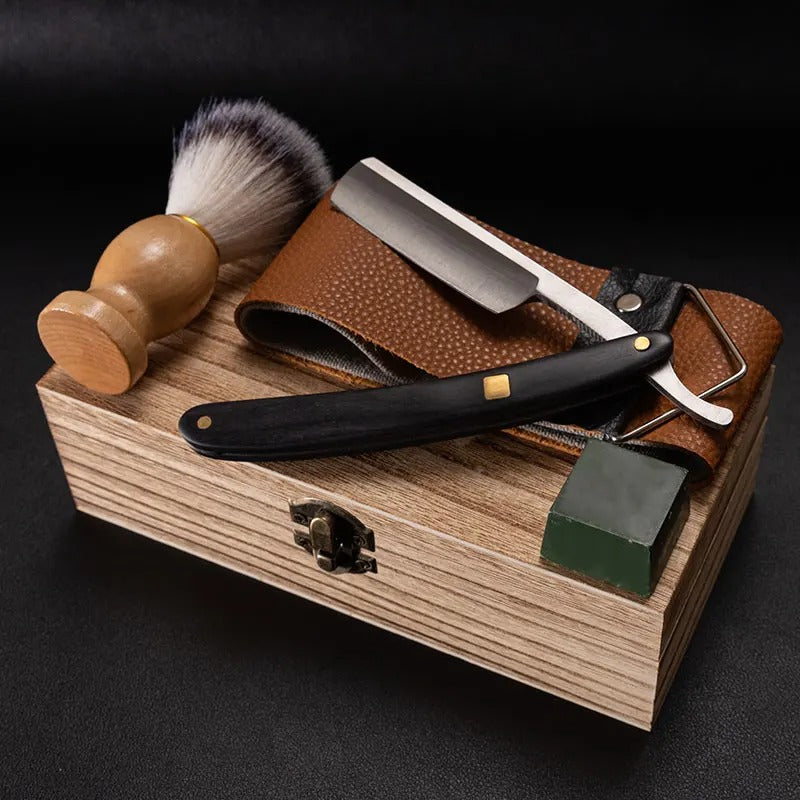 mcjboutique Kit de Rasage Vintage cuir à aiguiser