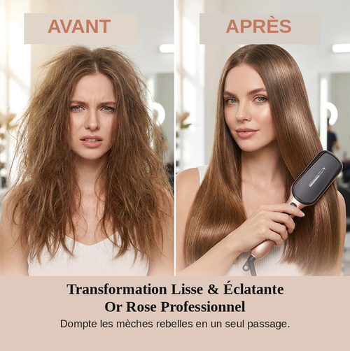 Brosse-lisseur 2-en-1 - Soin rapide pour cheveux parfaits