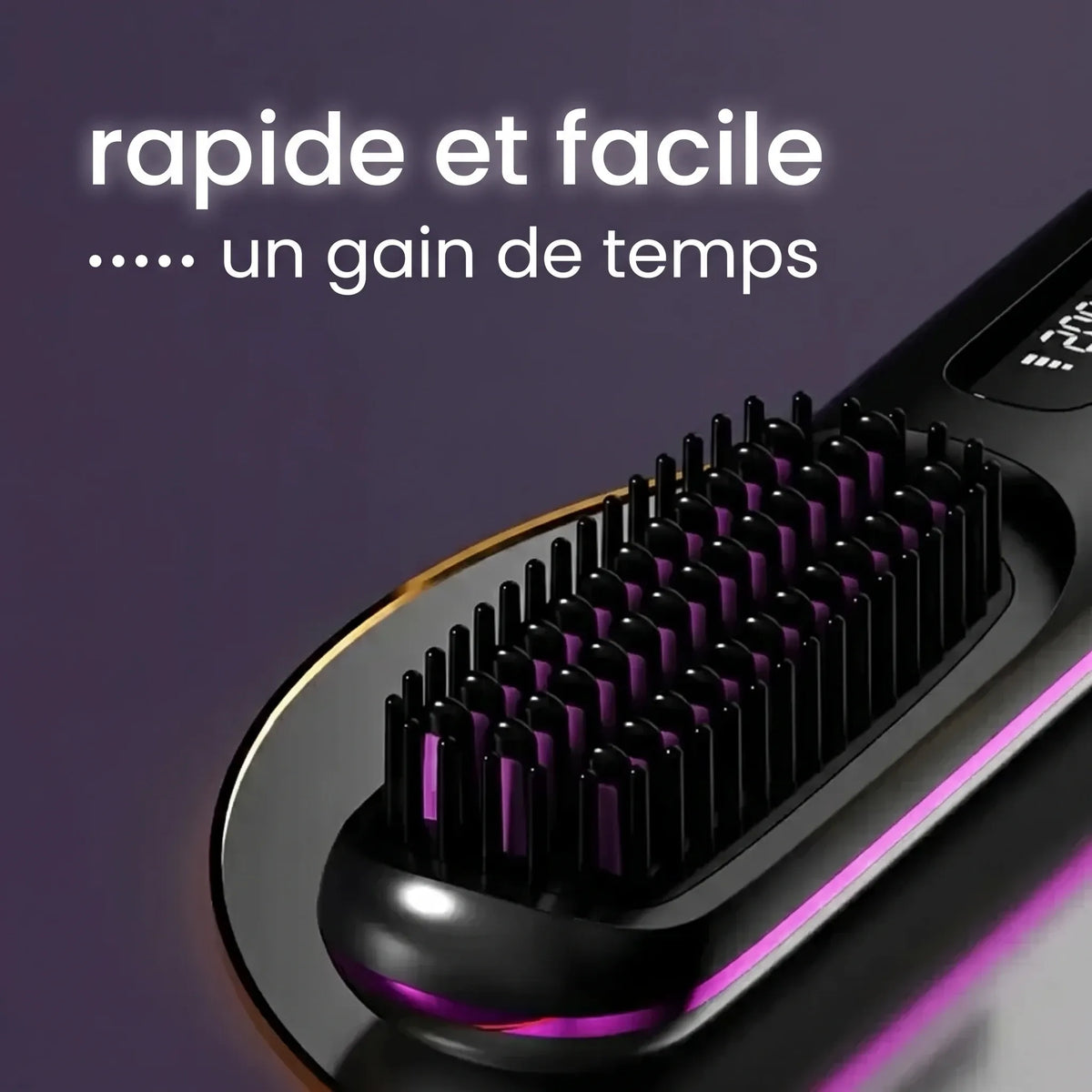 mcjboutique Brosse Chauffante Sans Fil en cours d'utilisation sur cheveux longs
