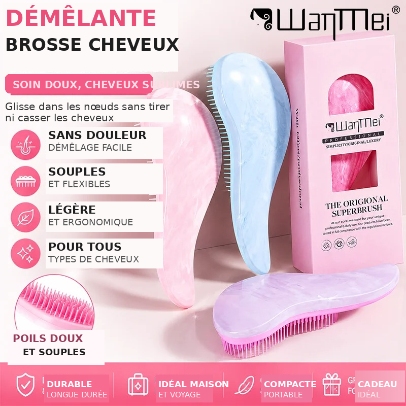mcjboutique Brosse Démêlante Anti-Casse coloris disponibles