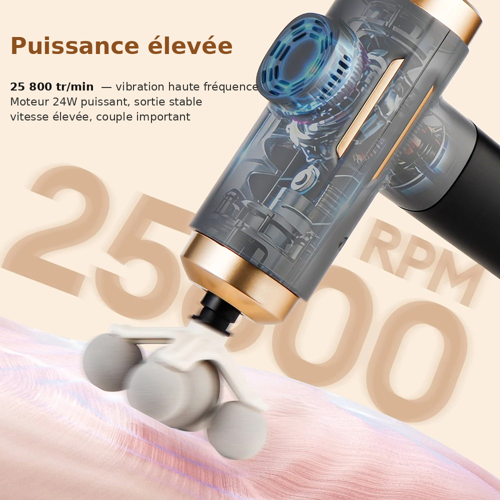 mcjboutique Pistolet de Massage Musculaire 11-en-1 mallette de rangement